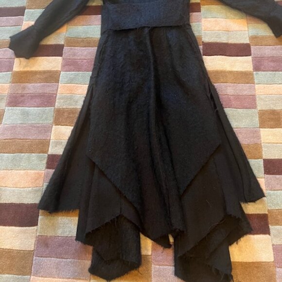 Black, Asymmetrical Coat by LA Designer - Sterling Capricio, Size 6-8 - Picture 5 of 15